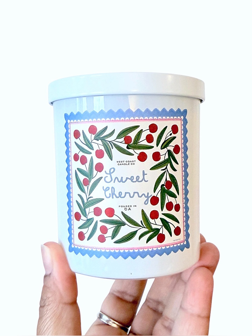 Leoben Company Sweet Cherry Scented Candle — White